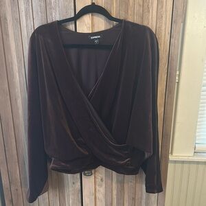 Express size medium brown crop shirt